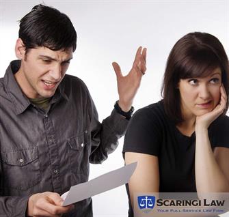 Couple fighting over documents