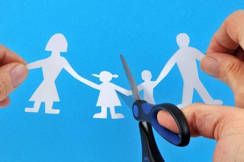 cutting paper cutout family apart